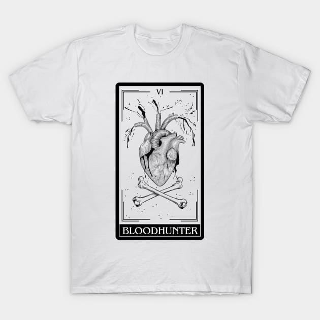 Bloodhunter Tarot Card D&D Nat 20 Dungeons & Dragons T-Shirt Black T-Shirt by JaeSlaysDragons